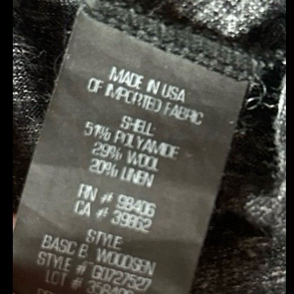 Theory Heathered Gray Long Sleeve Crewneck Linen/Wool Blend Top - Picture 5 of 5